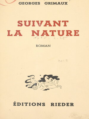 cover image of Suivant la nature